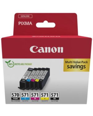 Inktcartridge Canon PGI-570 + CLI-571 2x zwart + 3 kleuren. 402353; 2035044
