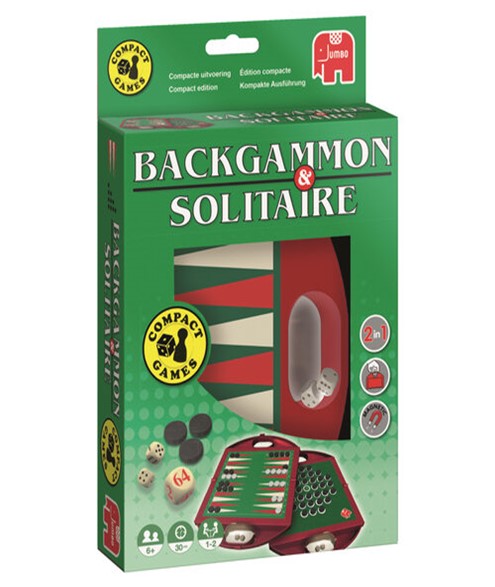 zand dozijn Vaardig Spel Backgammon Solitaire Reisspel. 8710126195086