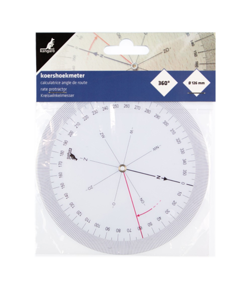 Koershoekmeter 126mm transparant. 736425; 2063688