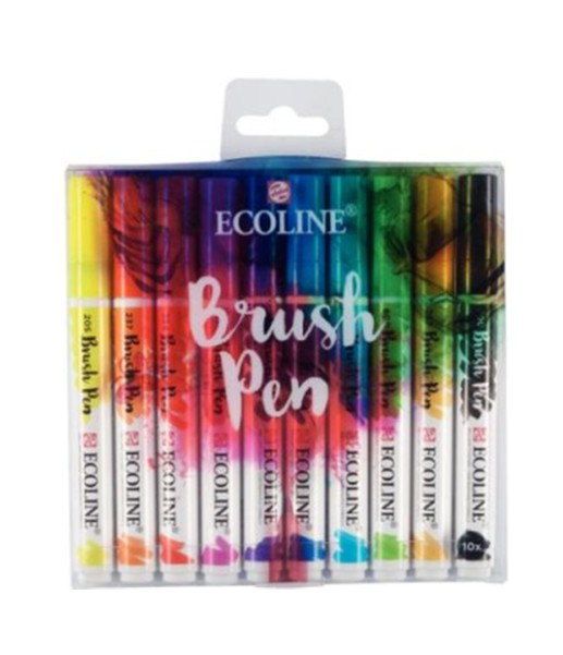 Brushpen Talens ecoline assorti set à10 stuks. 142373; 2039627