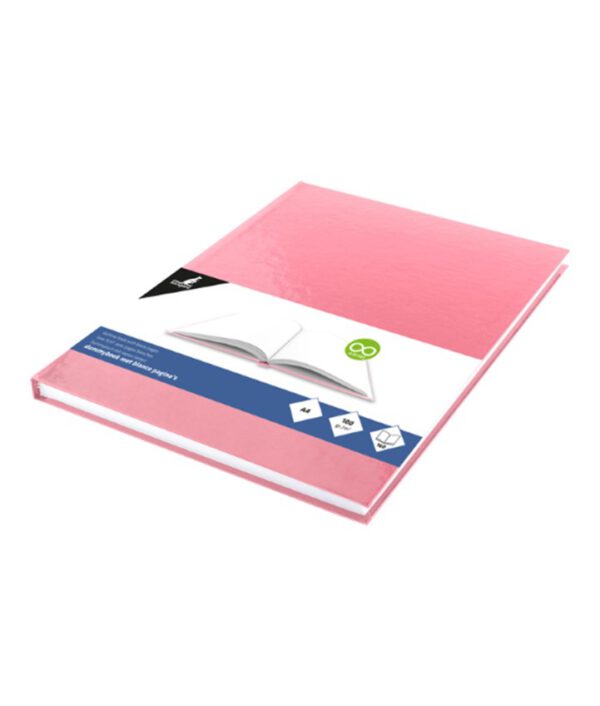 Dummyboek A4 blanco hard cover 80 blz 100grs pastel roze. K-5352; 2426285