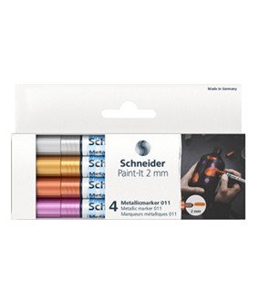 Metallic marker Schneider Paint-it 011, 2mm etui 4st. S-ML01111501; 2496017