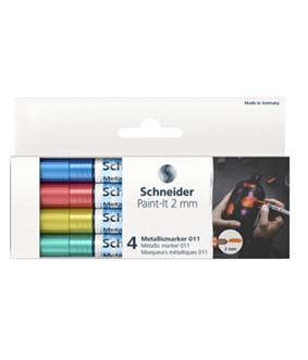 Schneider Metallic marker Paint-it 011 2mm etui 4st. (metallic blauw, rood) S-ML1111502; 2496020