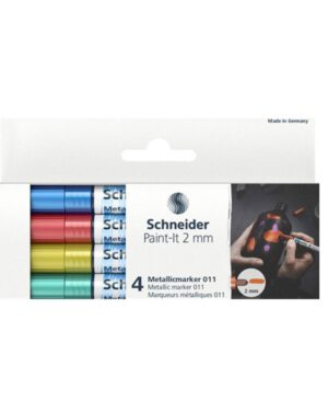 Schneider Metallic marker Paint-it 011 2mm etui 4st. (metallic blauw, rood) S-ML1111502; 2496020