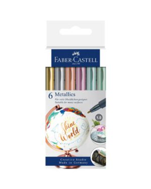 Marker Faber-Castell metallic kleur assorti lijnbreedte 1,5mm. 1396590; 2361553