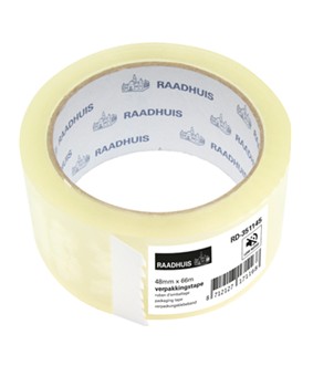 Verpakkingstape PP 48mmx66m transparant. RD-351145; 2427630