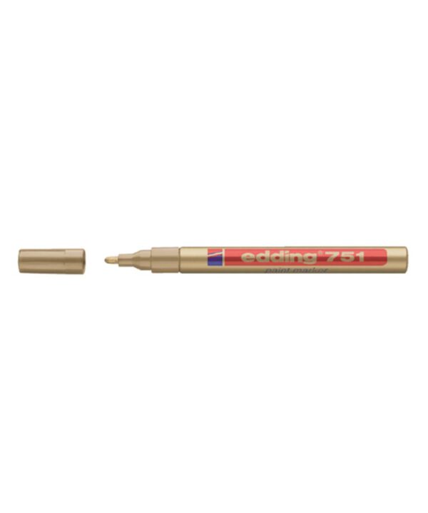 Edding Viltstift 751 lakmarker rond goud 1-2mm. 630465; 2304039