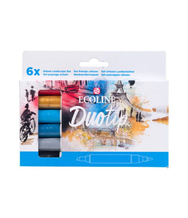 Duotip marker Ecoline urban landscape set 6 kleuren. 1407219; 2491057