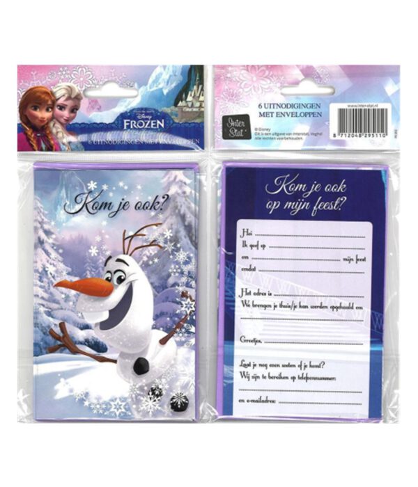 Uitnodigingskaarten Frozen Party 6 stuks. xxxxx01300; 2030776