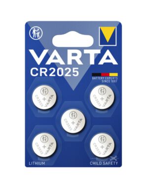 Batterij Varta knoopcel CR2025 lithium blister à 5stuk. 413823; 2083244