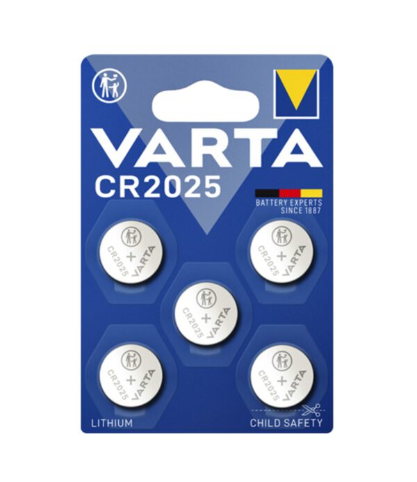 Batterij Varta knoopcel CR2025 lithium blister à 5stuk. 413823; 2083244