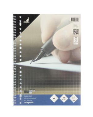 Collegeblok Kangaro A4 60 grams 23 rings 80 blad ruit 10mm. K-5574; 2426291