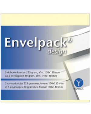 Dubbele kaart Papyrus 140x140mm ivoor 894440 set van 5. 170223