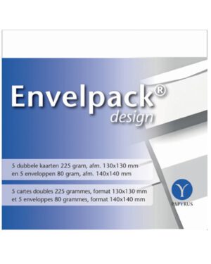 Dubbele kaart Papyrus Design140x140mm wit.170229
