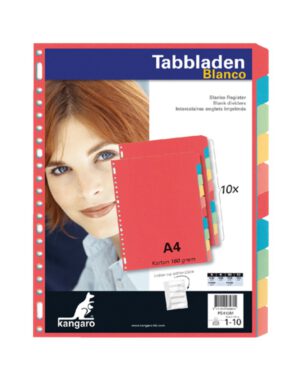 Tabbladen Kangaro 23-gaats 10-delig assorti karton. 270667; 2081737; PE410M