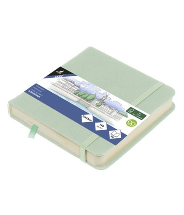 Schetsboek Kangaro Mint 12x12cm, papier 140gr en 160 pagina’s. K-861204; 2618578