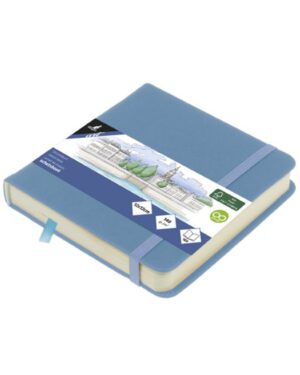 Schetsboek Kangaro Sky Blue 12x12cm, papier 140gr en 160 pagina’s.
