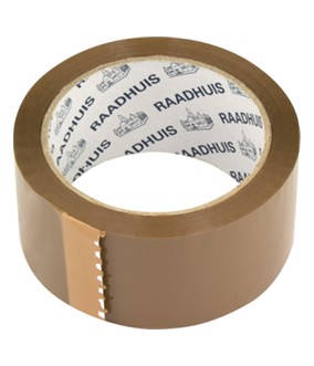 Verpakkingstape Raadhuis PP 48mmx66m bruin, low noise. RD-351146; 2427633