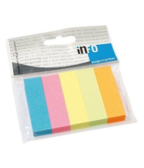Info Page Marker papier 15x50mm, 5 kleuren. IN-5679-39PK5;