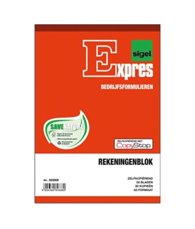 Rekeningblok Sigel Expres zelf kopiërend A5 2x50 blad. SI-30265; 2420259