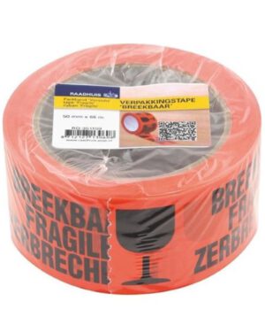 Verpakkingstape Raadhuis 48mmx66m oranje breekbaar. RD-351159; 2427564