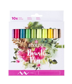 Brushpen Talens Ecoline set à 10 stuks botanisch. 630164; 2286179
