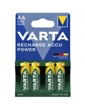 Batterij oplaadbaar Varta 4x AA 2100mAh ready2use. 413761;1180922