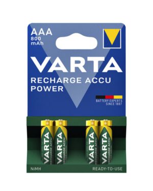 Batterij oplaadbaar Varta 4x AAA 800mAh ready2use. 413762; 2378908