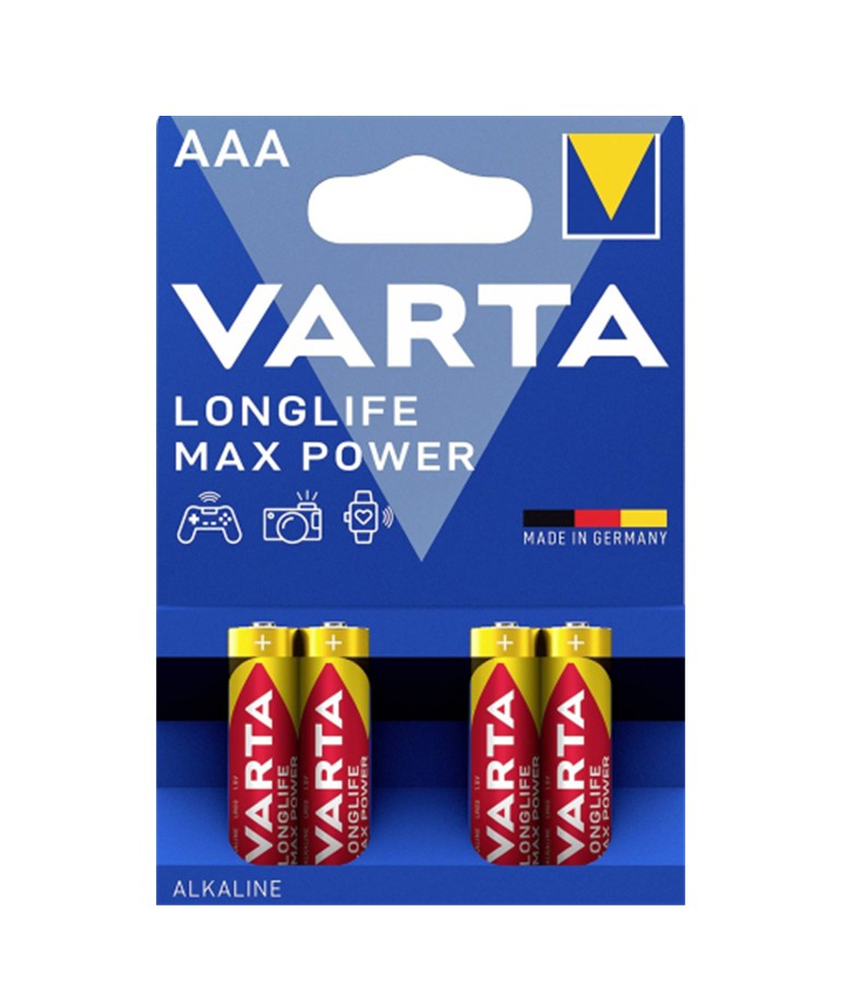 Batterij Varta Longlife Max Power AAA blister a 4 stuks. VA-4703101404