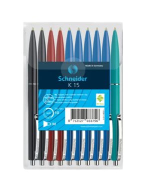 Balpen Schneider K15 10stuks assorti. 1429786; 2427233