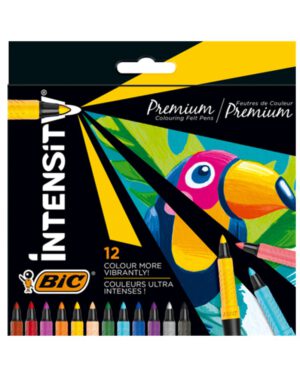Kleurstiften Bic Intensity Premium assorti etui à 12 stuks. 1399782; 2407906
