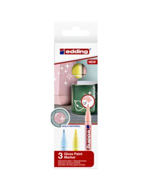 Edding Paintmarker 751 op oliebasis 1-2mm pastel assorti 3 stuks. 630802; 2225711